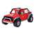 Piros Straż márkájú 4x4 tűzoltóautó játék, elülső háromnegyedes nézet