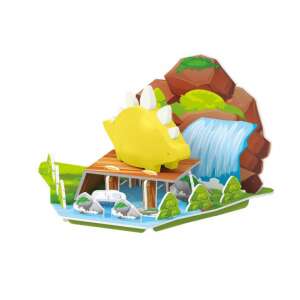 U Magnet Dinosaur asamblat într-o scenă preistorică 3D. Părțile magnetice creează o experiență distractivă și educativă. - Joc de construcție magnetic