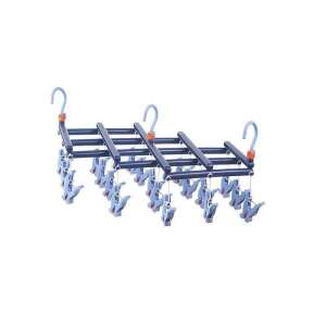 Skladacia sušička na bielizeň s 19 sponami, tmavo fialová, ideálna pre spodné prádlo, ponožky a malé odevy. - Pranie