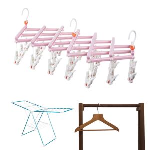 Zusammenklappbarer Kleiderbügel aus Kunststoff mit Clip – 29 Clips – rosa 134633917
