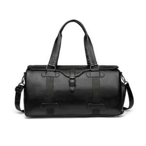 Geanta din piele premium pentru calatorie si sala de sport - culoare neagra 110430143 - Valize și genți