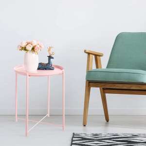 Runder Couchtisch im Loft-Stil in Rosa 110430208 - Couchtische