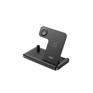 XO WX033 4 az 1-ben vezeték nélküli töltőállvány, fekete - XO