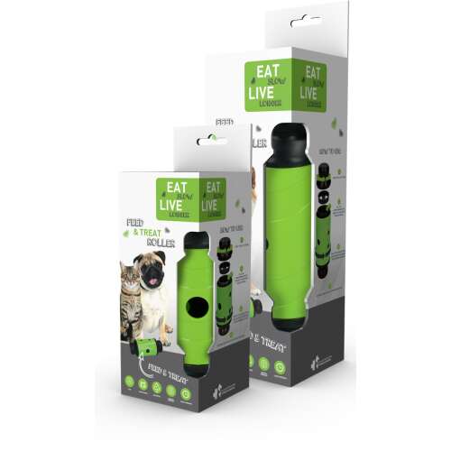 Eat Slow Live Longer Lassú etetőjáték, zöld lassú etető kutyáknak és macskáknak, interaktív étel adagoló, lassú evésre ösztönzi, megakadályozza a falást, elősegíti az egészséges emésztést, BPA mentes, PVC mentes, ftalát mentes