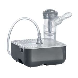 Magic Care Mizar kompresszoros inhalátor, dőlt nézet a készülék részleteivel, csendes működésű, szürke - Inhalátor