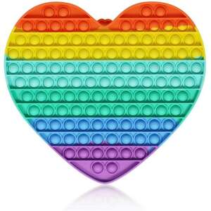 Szilikon stresszoldó játék Pop it now, Szív, tarka, hatalmas