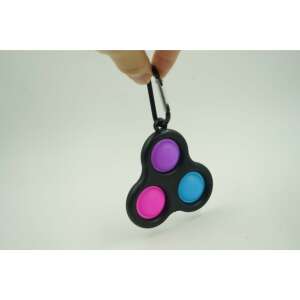 Anti-stressz játék, Pop it, kulcstartó típusú, háromszög, 8 cm, tarka, fekete