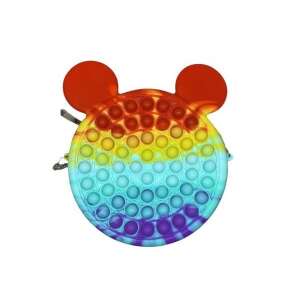 Szilikon stresszoldó játék Flippy, Pop It Bag, Egér, 16 cm, Szivárvány 110441528 - Gyerek válltáska, oldaltáska