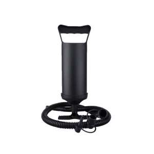 Kézi szivattyú felfújható tárgyak, tekercsek, matracok felfújásához, 3 adapterrel az összekötéshez és a tömlőhöz, fekete, Flippy