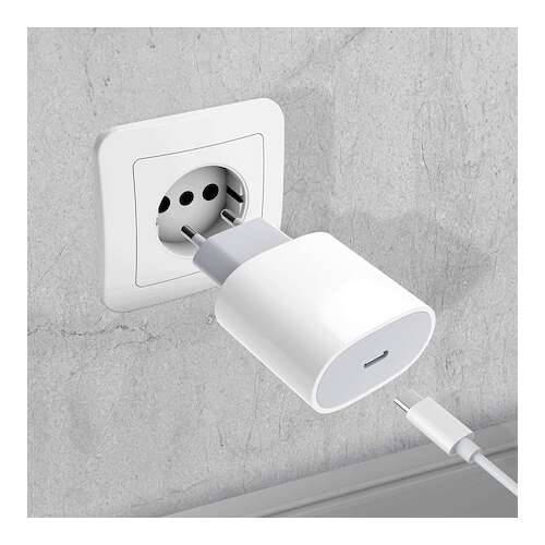 Adapter iPhone-hoz, Type-C, Gyorstöltés, Teljesítmény 20 W, Flippy, Fehér