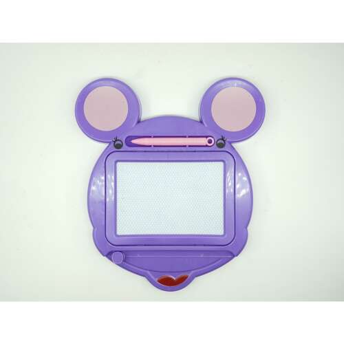 Flippy mágneses rajztábla - egér forma, lila, tollal. Tökéletes a gyerekek kreativitásának fejlesztésére.