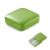 Зелена кутия за хапчета Flippy с 2 отделения, квадратна форма, едно затворено и едно отворено
