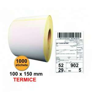 Rola de 1000 etichete termice 100x150mm pentru imprimante termice directe - Etichete