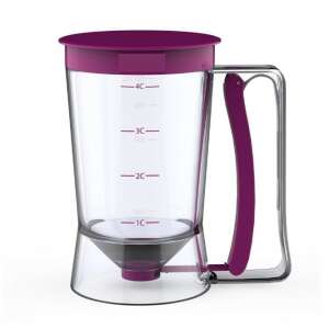 Дозатор за тесто Flippy Cake, 900 мл, лилава дръжка, прозрачна пластмаса - Кухненски прибори