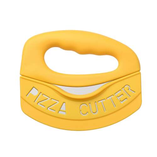 Krájač na pizzu Flippy, so silikónovou ochranou čepele, nehrdzavejúca oceľ, 15,5 cm, žltý 110442596