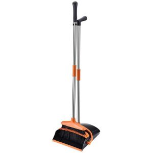 Besen- und Kehrschaufel-Set, Flippy, Für den Hausgebrauch, Kunststoff/Stahl, Orange/Schwarz, Vertikale Aufbewahrung, 26 x 25,5 x 83 cm 138528738 - Flippy