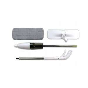 Mop cu pulverizator Flippy dezasamblat, cap de mop plat, pad din microfibră, părți componente ale mânerului - Felmosó
