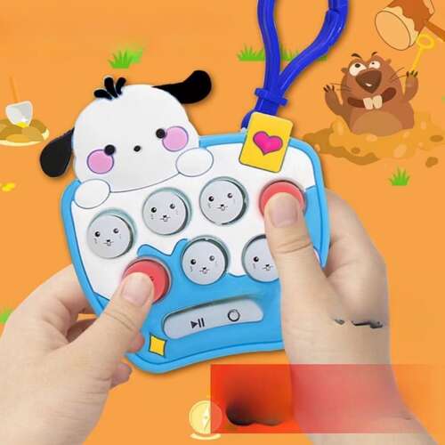 Flippy Gopher kulcstartó gyerekjáték - kiskutya mintával, fényekkel és zenével