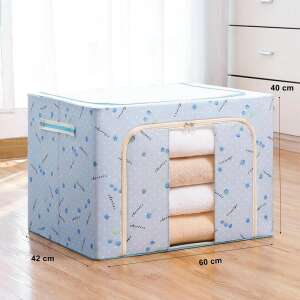 Flippy 100L Zusammenklappbare Aufbewahrungsbox mit Kirschmuster - Oxford-Gewebe, 60x42x40cm, Sichtfenster, Doppelreißverschluss - Aufbewahrungsboxen und -körbe