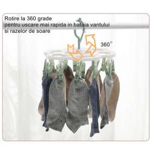 Flippy 360-Grad-Dreh-Wäschetrockner mit 16 Clips, Socken trocknen - Flippy