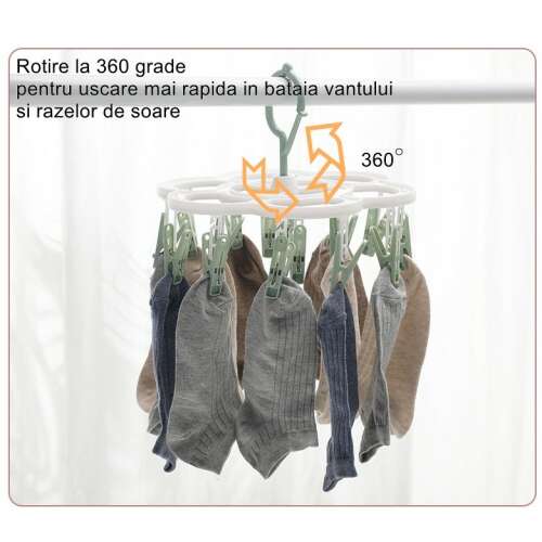 Flippy 360-Grad-Dreh-Wäschetrockner mit 16 Clips, Socken trocknen