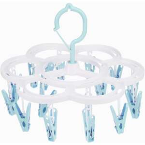 Flippy Dreh-Wäschetrockner, 16 Clips, platzsparendes Design, Blau - Flippy