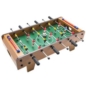 Mini Masa de Fotbal cu Teren si 18 Jucatori KipHome, 6 Manere, cu Tablou pentru Scor, din Metal, Lemn si ABS, 50 x 25 x 16 cm, cu Picioruse, pentru copii/adulti 110443708 - Mese de fotbal si accesorii