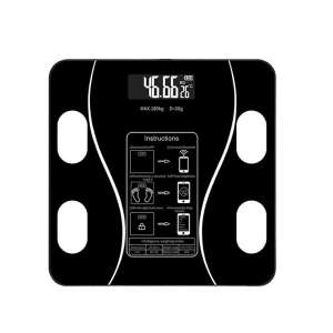 Черна интелигентна везна Flippy с цифров дисплей, показващ тегло, процент телесни мазнини и температура. Макс. тегло 180 кг. - Flippy