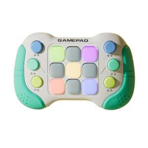 Flippy interaktív játék, Pop It konzol típus, 6 funkcionális gomb, 5 játékmód, 600 szint, + 3 év, zöld/szürke