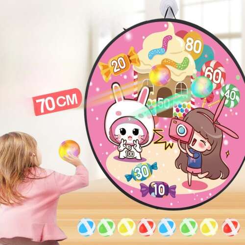 Flippy Darts játék gyerekeknek, rózsaszín, célpont édesség témával, gyermek játszik