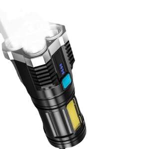 Lanternă tactică LED Flippy 2 în 1 cu 4 moduri de iluminare, proiector COB, impermeabilă, reîncărcabilă prin USB - Lanterne