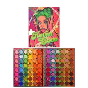 KEVIN & COCO Modern Girl 96 szín szemhéjpúder paletta - Montázs a teljes palettáról és az egyes árnyalatokról - Szemhéjfesték