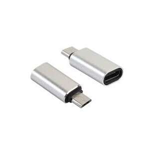 C típusú adapter (anya) micro USB-hez (férfi) kulcstartóval, ezüst