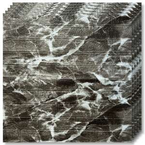 Tapetoo Home Decor комплект от 10 броя 3D самозалепващи тапети, тъмносив дизайн на тухли, 5,3 кв.м - Декорация