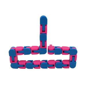 Antistressz érzékelő játék, KeepHome, Fidget játékok, kígyó típusú puzzle, 24 darab, +3 év, kék/rózsaszín