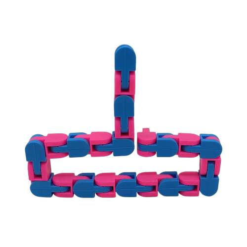 Flippy Szenzoriális Antistress Játék, Kígyó Puzzle, 24 Darab, Kék/Rózsaszín