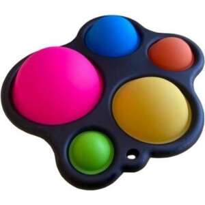 Черна сензорна играчка Simple Dimple с цветни силиконови балончета, Антистрес играчка Flippy - Игра за развитие за ученици