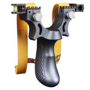 MRG M1056 professzionális labdavadász csúzli lézeres célponttal sziklával, latex kötéllel, alumíniummal, bőrzsebbel, szürke 110448014 - Vadászat