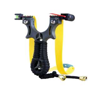 MRG M1058 professzionális labdavadász csúzli lézeres célponttal sziklával, latex kötéllel, alumíniummal, bőrzsebbel, szürke 110448012 - Vadászat