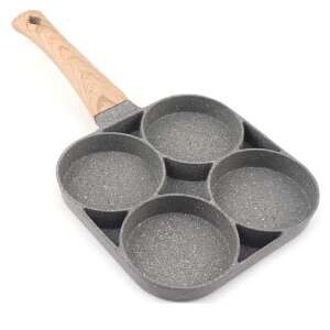 MRG M1123 serpenyő, 4 kerek rekeszek, tapadásmentes, 34 cm, könnyen tisztítható, reggelire, palacsinta, palacsinta, szürke