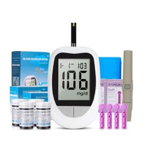 Set Glucometru IVD KH100, cu 50 Teste si 50 Ace, Dispozitiv de Intepare, Instant mg/dL, Code Free, Portabil, Control Diabet Alb 110448091 - Frumusețe și sănătate