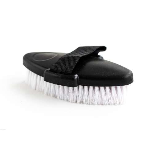 HB 1695 Luxus lóápoló kefe fehér sörtékkel és fekete nyéllel