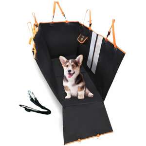 Autositzbankbezug für den Transport von Tieren, Linomag®, für Hunde und Katzen, wasserdicht, rutschfest, tiefschwarz, 145 x 130 cm