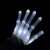 Nahaufnahme eines leuchtenden Linomag LED-Handschuhs für Erwachsene, weiß, Röntgeneffekt