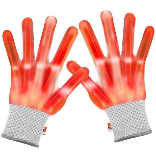 Linomag® LED felnőtt kesztyű, piros, röntgenhatás, 3 fénymód