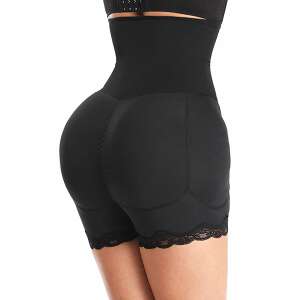 Shaper-Body mit Push-up-Effekt, Korsett und Hüftpolstern – Schwarz – XL-XXL, Schwarz