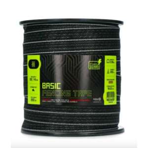 ZoneGuard Basic Villanypásztor szalag, 200m fekete villanypásztor szalag állattartáshoz - Villanypásztor vezeték