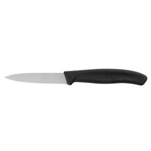Victorinox fogazott konyhakés, fekete markolattal