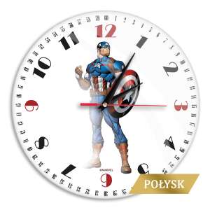 Captain America Wanduhr, 30,5 cm Durchmesser, weiß, Marvel Avengers, MWCCAPAM062 - Innenarchitektur