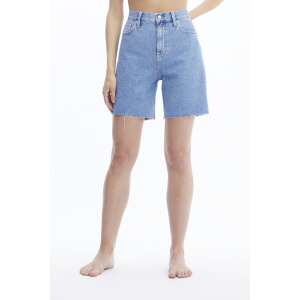 Calvin Klein Krótkie Jeansy Z Wysokim Stanem I Niedokończonym Wykończeniem Jasnoniebieski 32 US 110495221 - Moda i ubiór